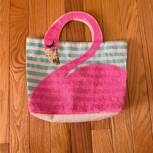 Kids Pink Flamingo small beach Bag